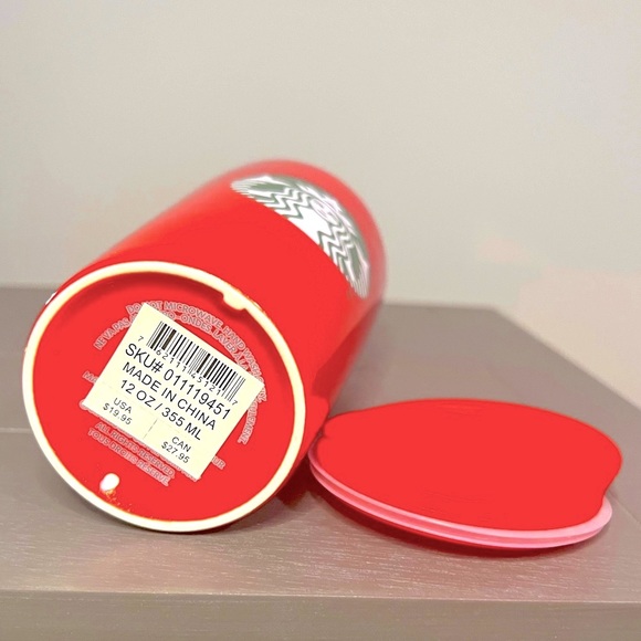 Starbucks Holiday 2020 Ceramic Mug Red With Gold Sparkles BNWT - Picture 5 of 6